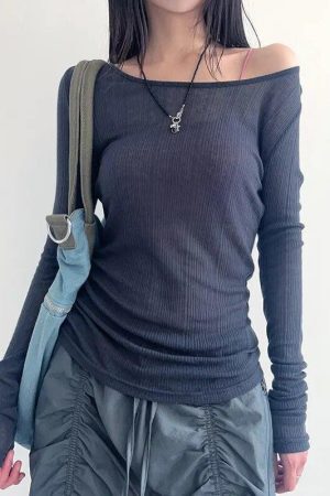 Knitted Mesh Backless Top