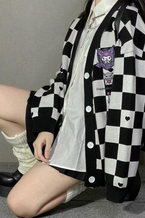 Kuromi Buttoned Black Cardigan