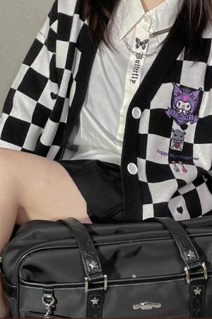 Kuromi Buttoned Black Cardigan