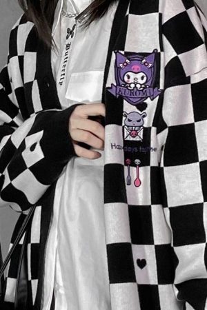 Kuromi Buttoned Black Cardigan