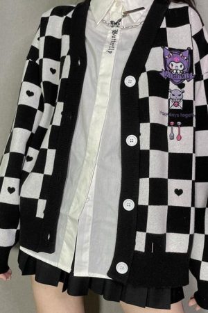 Kuromi Buttoned Black Cardigan