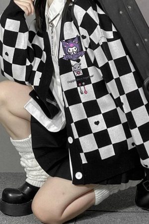 Kuromi Buttoned Black Cardigan