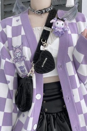 Kuromi Buttoned Purple Cardigan