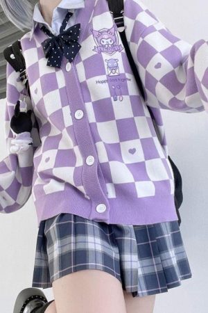 Kuromi Buttoned Purple Cardigan