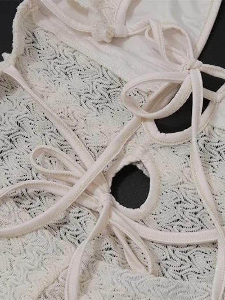 Lace Backless Plunge Neck Maxi Dress Lace Backless Plunge Neck Maxi Dress