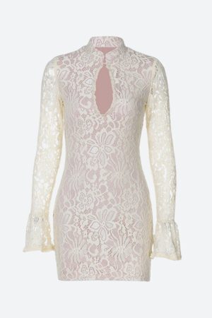 Lace Cut Out Mini Dress