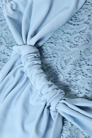 Lace Ruched Mini Dress