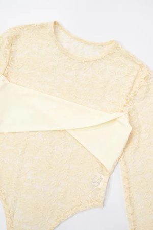 Lace Top & Bodysuit Two Piece Set