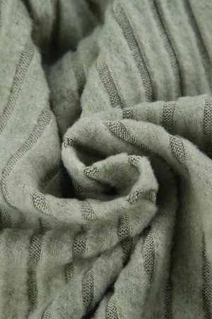 Lace Trim Slit Plush Top