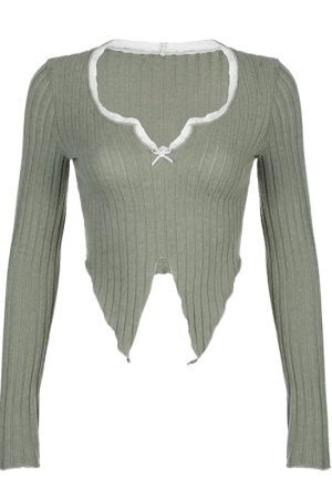 Lace Trim Slit Plush Top