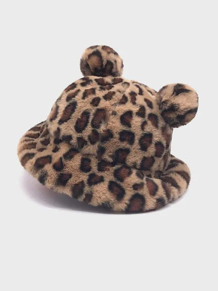 Leopard Ear Plush Hat Leopard Ear Plush Hat