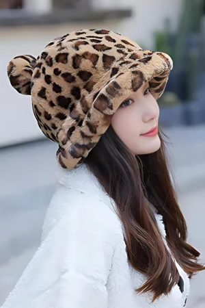 Leopard Ear Plush Hat