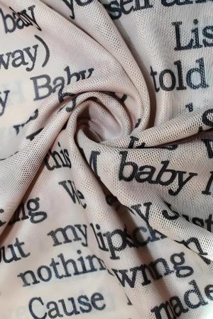 Letter Printed Top with Gloves