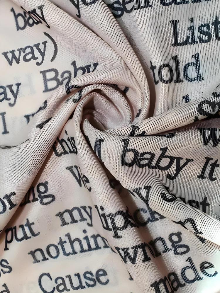 Letter Printed Top with Gloves Letter Printed Top with Gloves