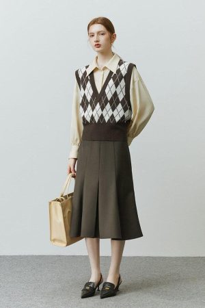 Light Academia Argyle Sweater Vest