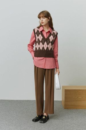 Light Academia Argyle Sweater Vest