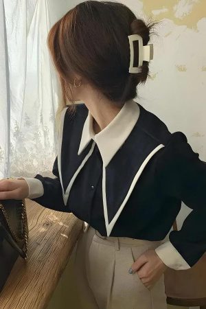 Light Academia Contrast Shirt