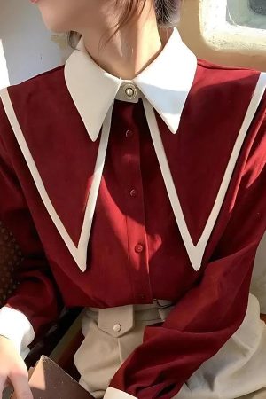 Light Academia Contrast Shirt