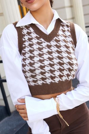 Light Academia Crop Sweater Vest