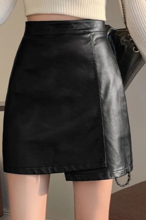 Light Academia Faux Leather Mini Skirt