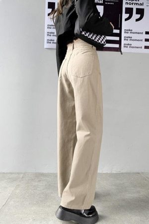 Light Academia High Waist Denim Pants