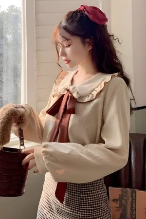 Light Academia Sweater Top