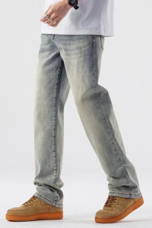 Light Wash Straight Leg Jeans