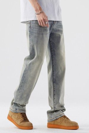 Light Wash Straight Leg Jeans