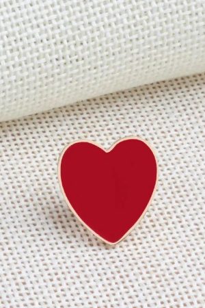 Lipstick Heart Cherry Lip Pins