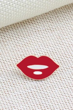 Lipstick Heart Cherry Lip Pins