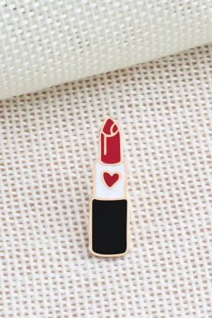 Lipstick Heart Cherry Lip Pins