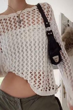 Long Sleeve Fishnet Top