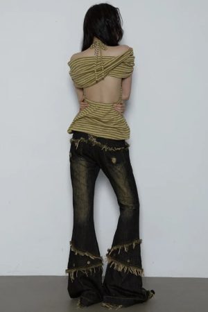 Low Rise Flare Jeans