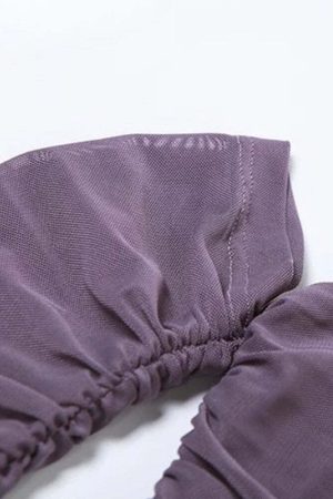 Mesh Ruffled Strapless Mini Dress