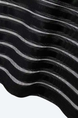 Mesh Striped Sheer Top