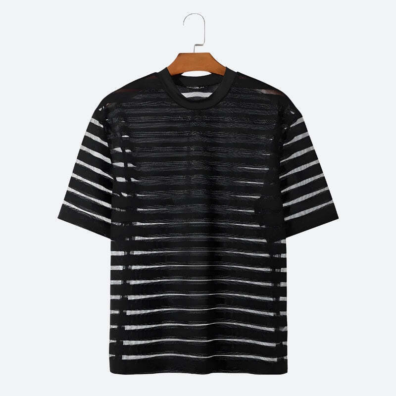 Mesh Striped Sheer Top Mesh Striped Sheer Top