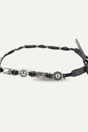 Metal Faux Leather Tiny Belt