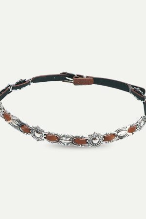 Metal Faux Leather Tiny Belt