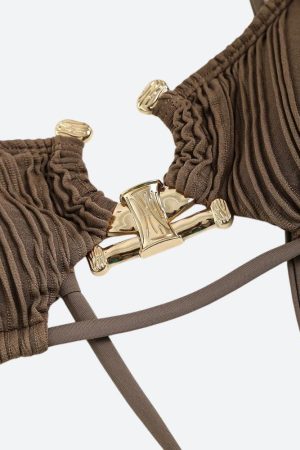 Metal Hardware Criss Cross Bikini Set