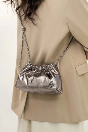 Metallic Ruched Bag