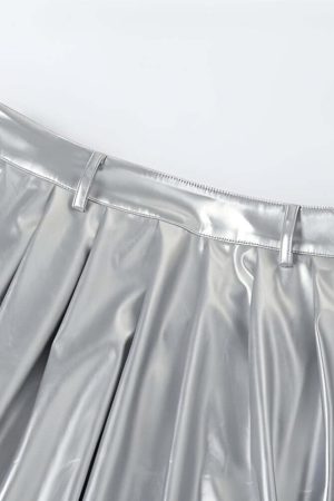 Metallic Silver Maxi Dress