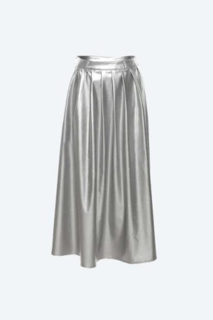 Metallic Silver Maxi Dress