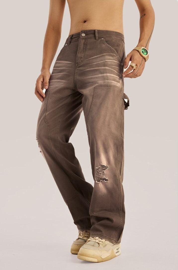 Mid Rise Washed Distressed Jeans Mid Rise Washed Distressed Jeans