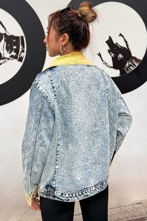Mid Wash Patchwork Denim Jacket