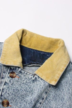 Mid Wash Patchwork Denim Jacket