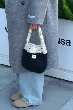 Multicolor Knitted Bucket Bag