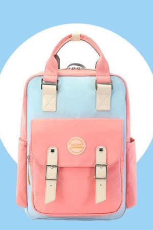 Multicolor Pastel School Backpack