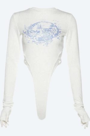 Mythology Figure Printed Bodysuit