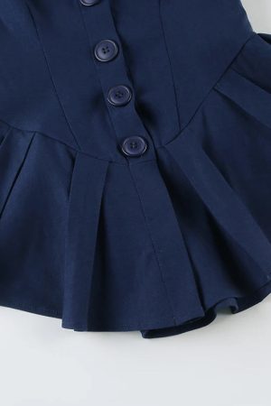 Nautical Button Mini Dress