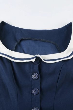 Nautical Button Mini Dress